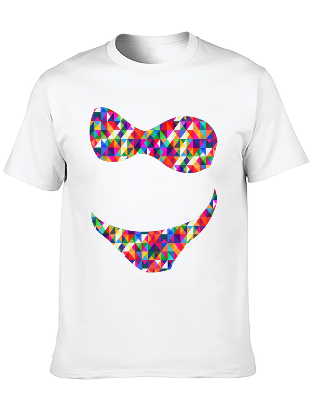 Funky Geometric Smile Black T-Shirt
