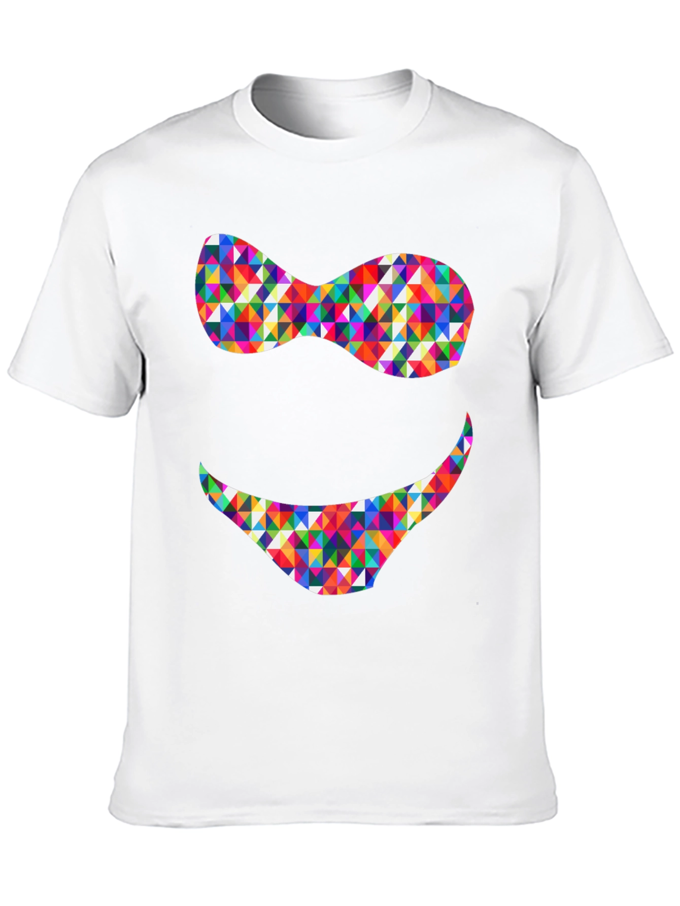 Funky Geometric Smile Black T-Shirt