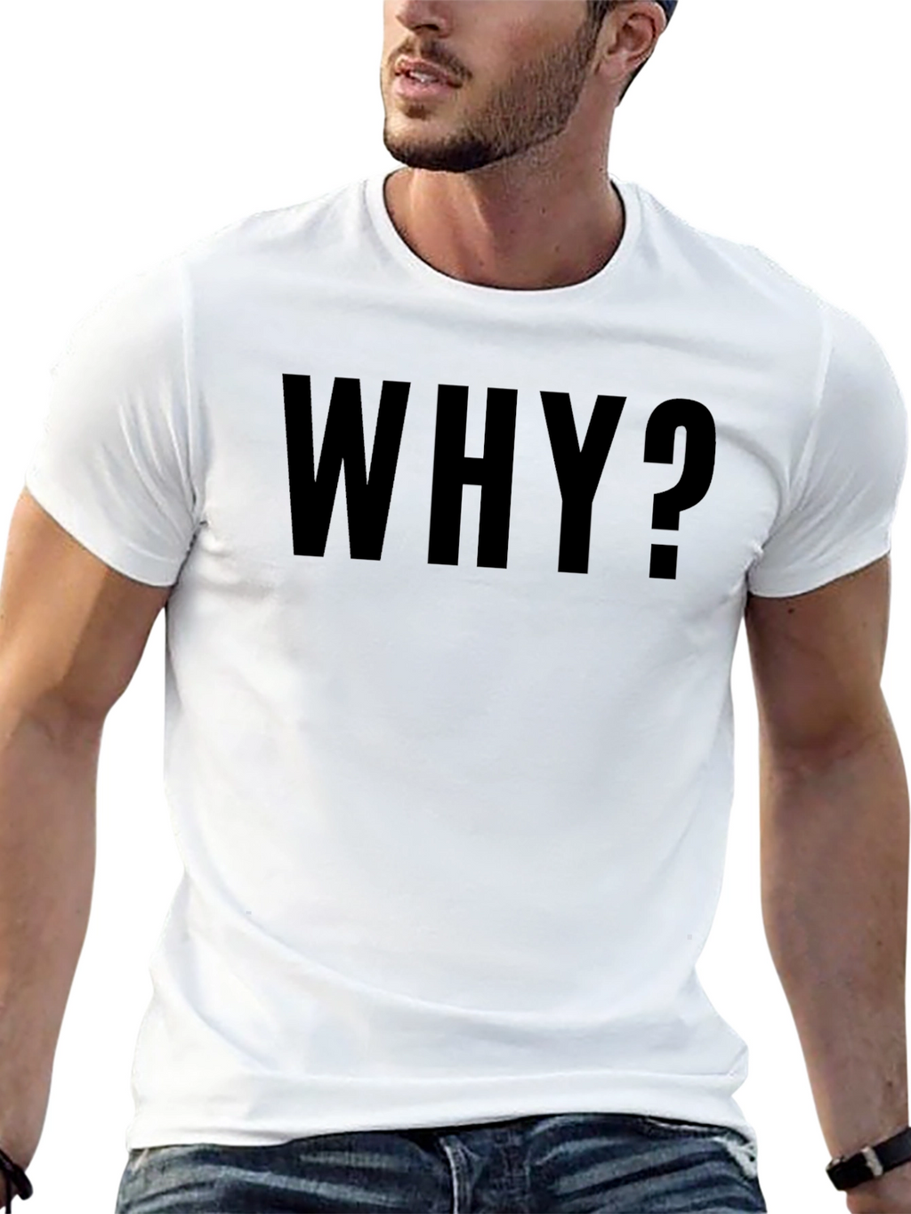 Why? Black Graphic Print T-Shirt