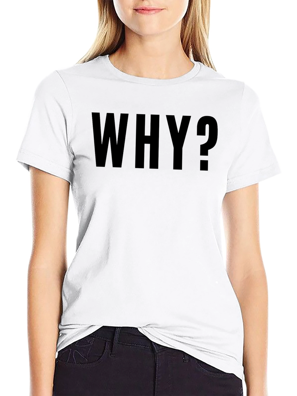 Why? Black Graphic Print T-Shirt