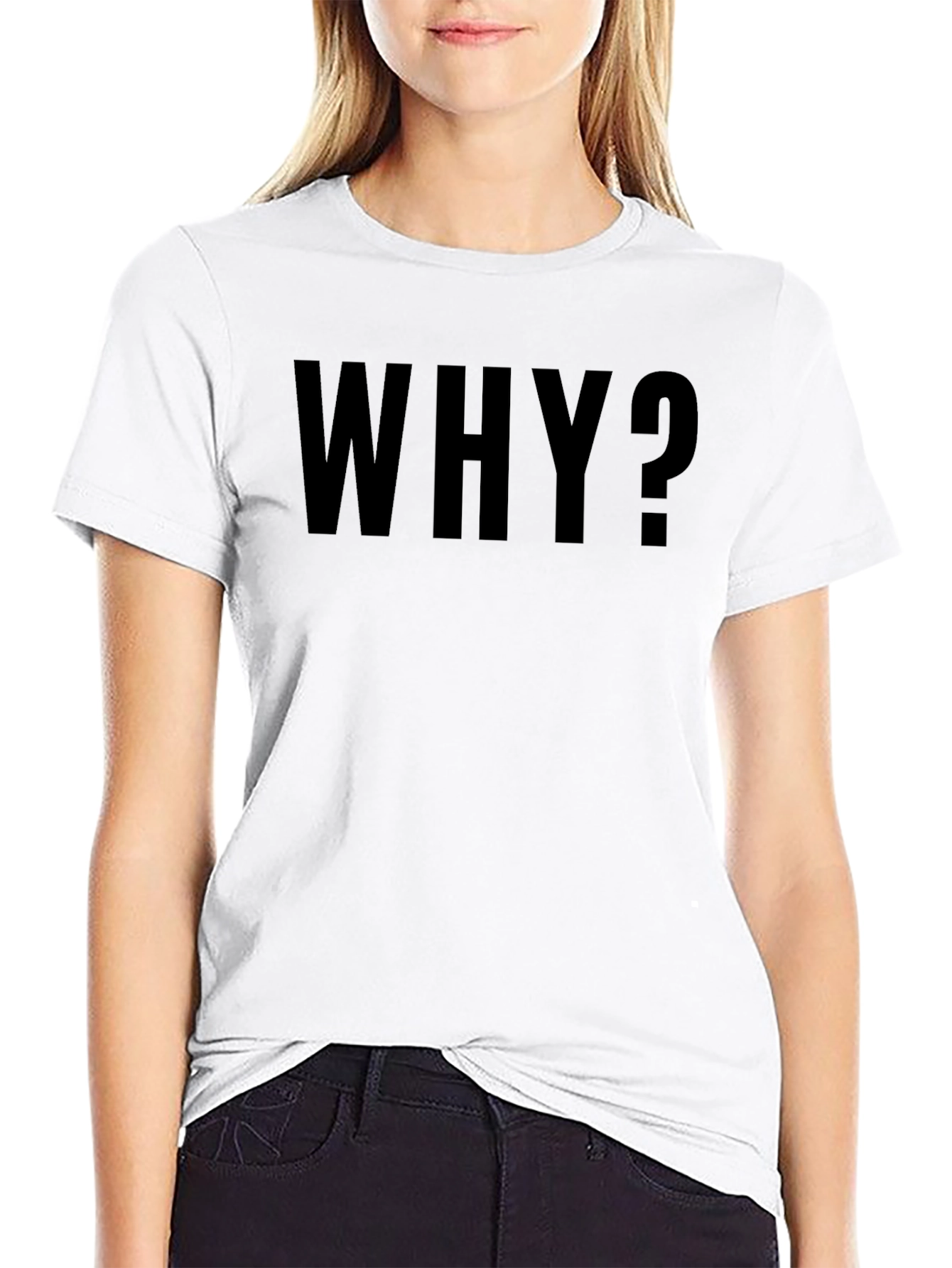 Why? Black Graphic Print T-Shirt