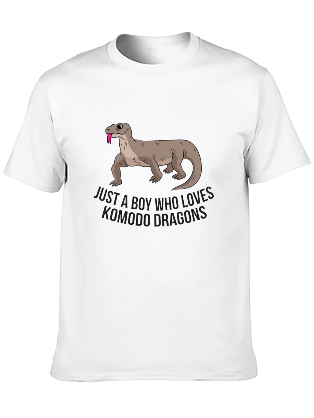 Boy Who Loves Komodo Dragons Black Graphic T-Shirt
