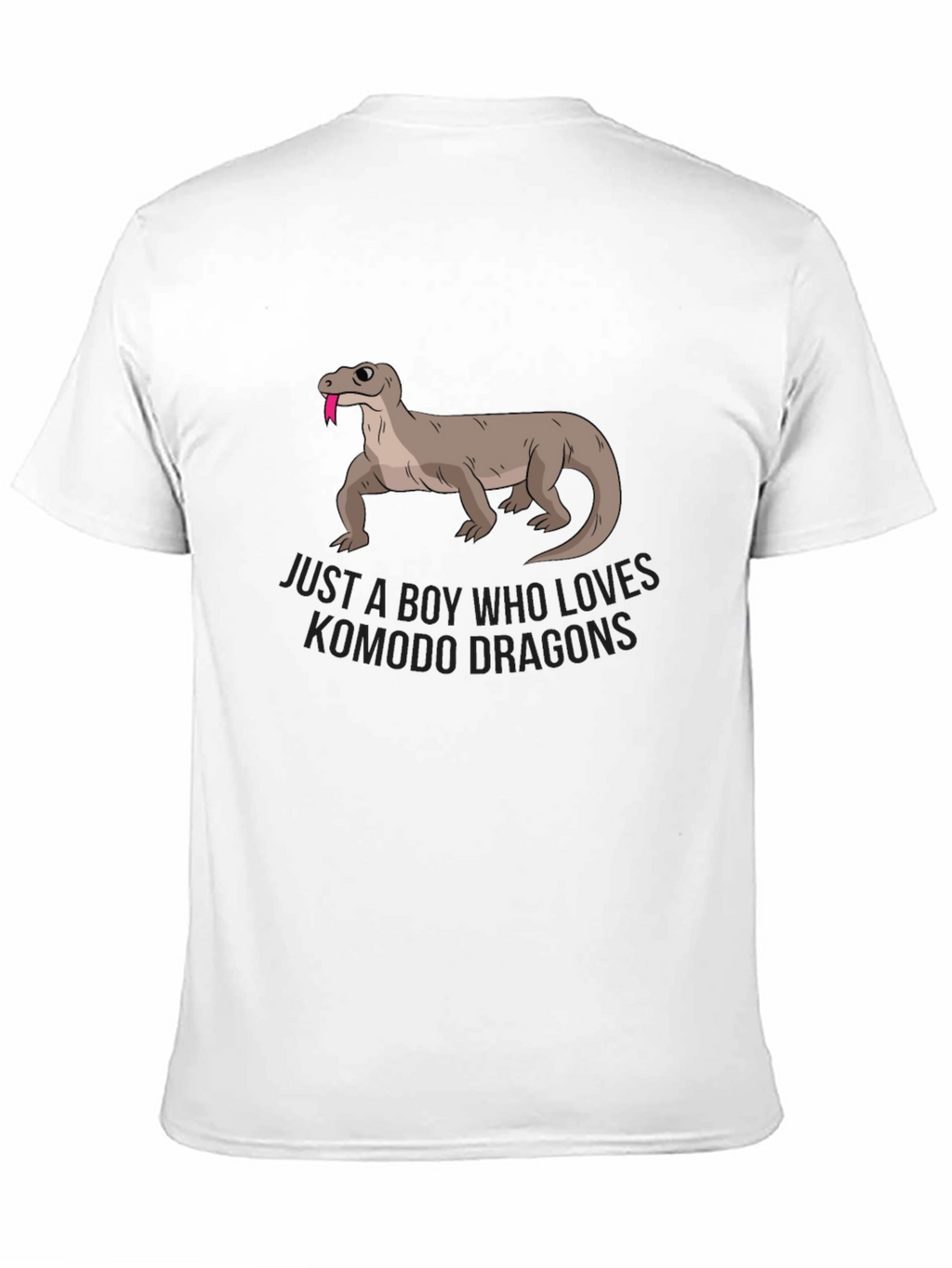Boy Who Loves Komodo Dragons Black Graphic T-Shirt