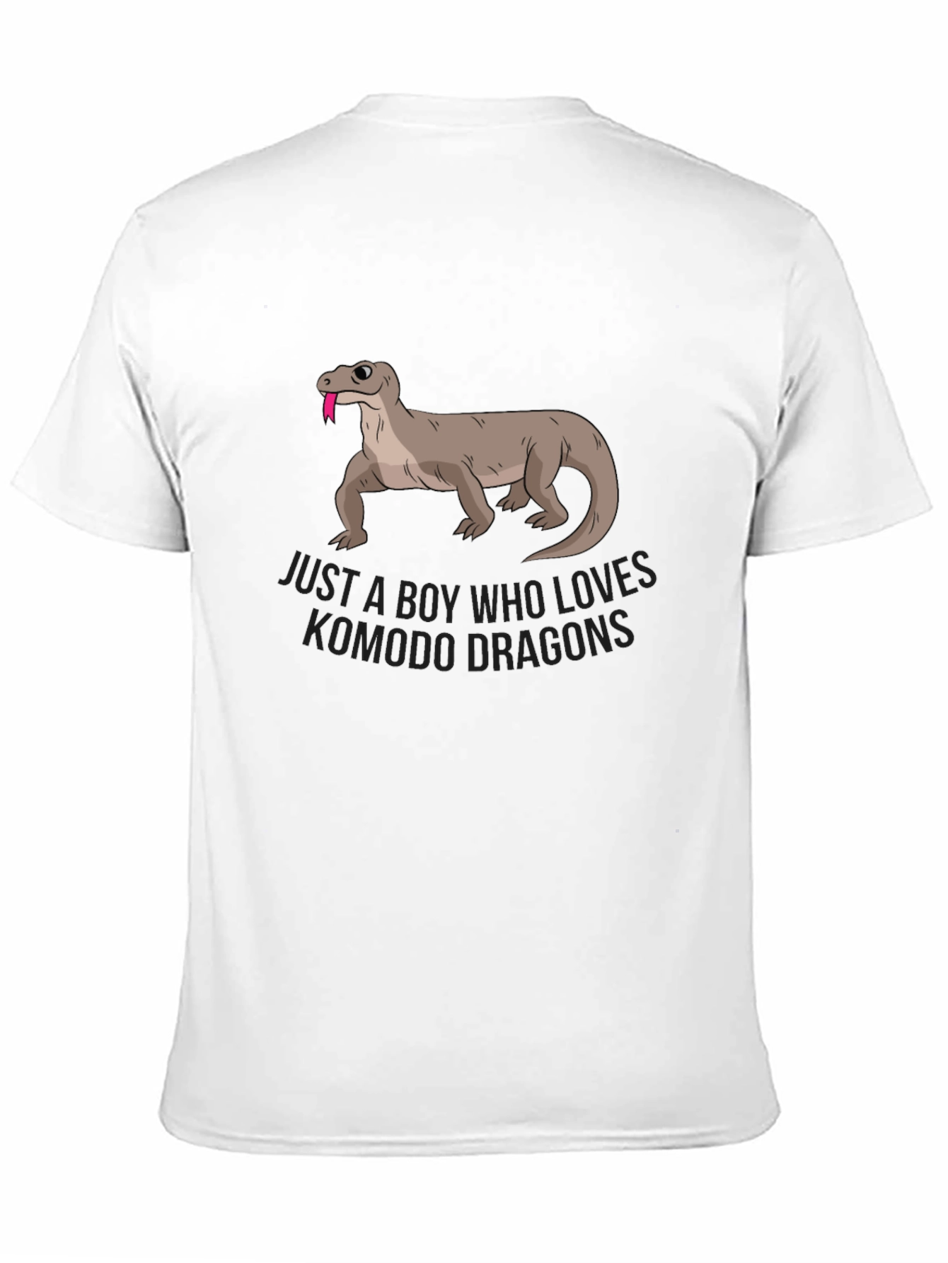 Boy Who Loves Komodo Dragons Black Graphic T-Shirt