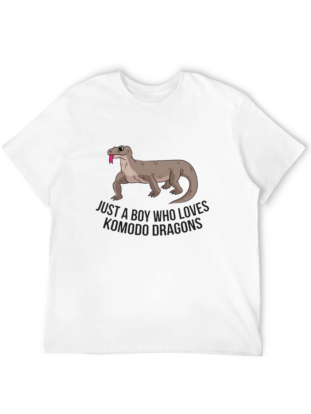 Boy Who Loves Komodo Dragons Black Graphic T-Shirt
