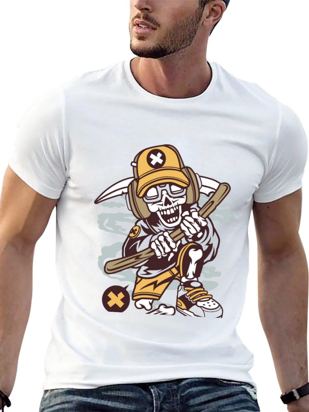 Cartoon Skeleton Graphic Tee
