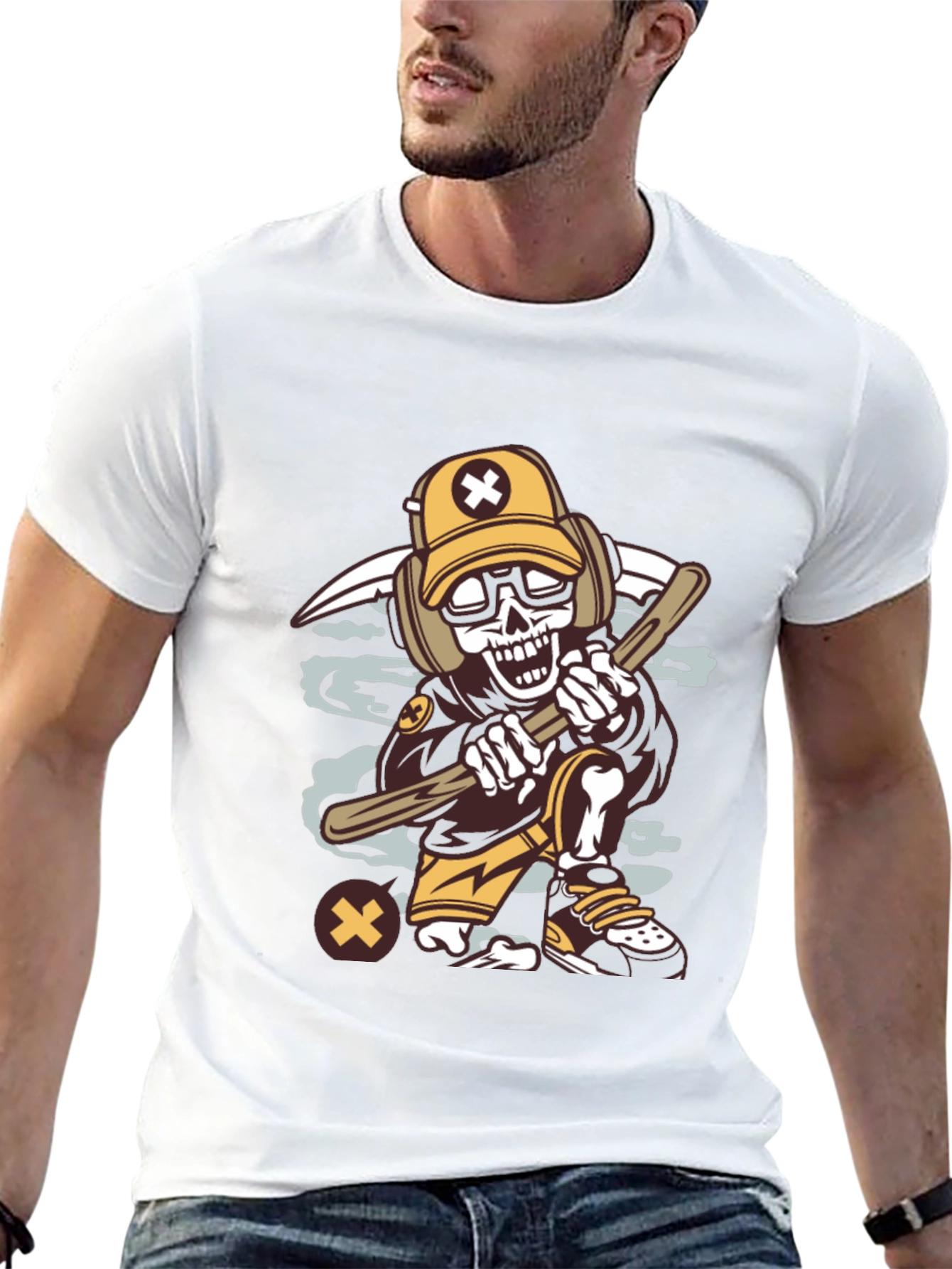 Cartoon Skeleton Graphic Tee