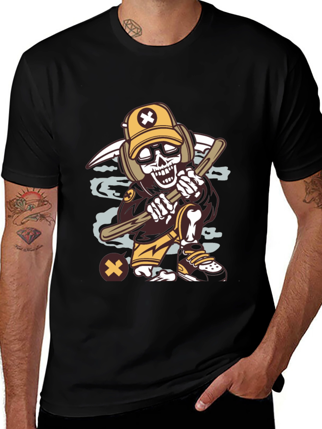 Cartoon Skeleton Graphic Tee