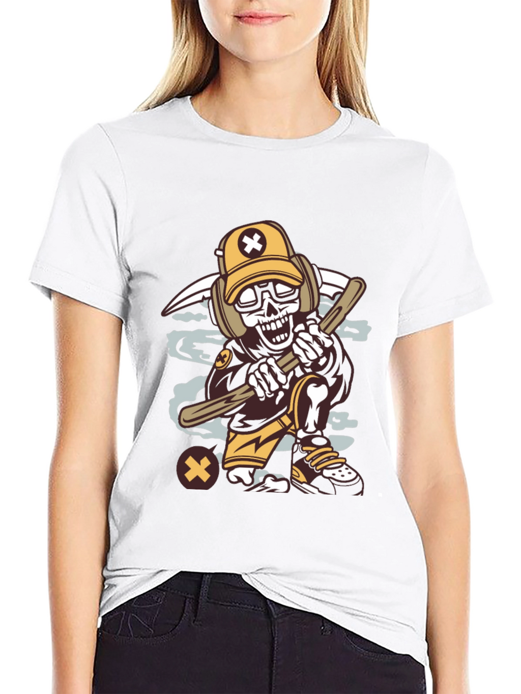 Cartoon Skeleton Graphic Tee