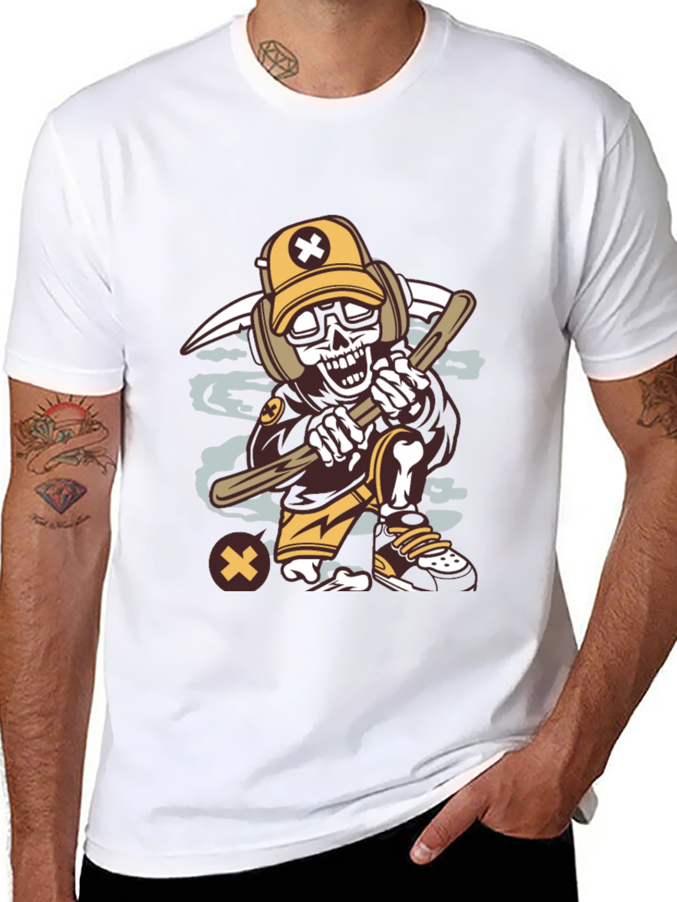 Cartoon Skeleton Graphic Tee