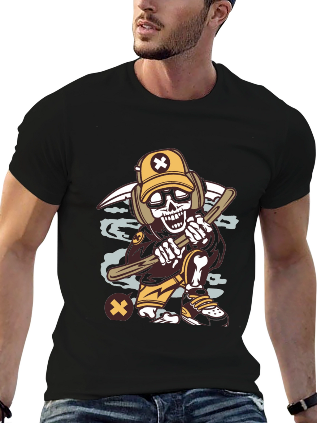 Cartoon Skeleton Graphic Tee
