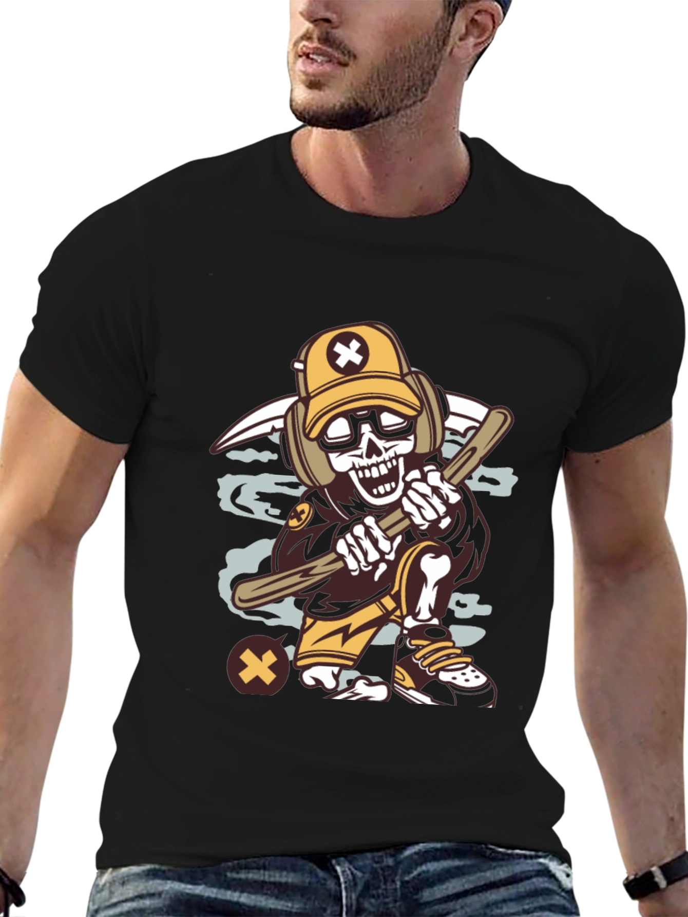 Cartoon Skeleton Graphic Tee