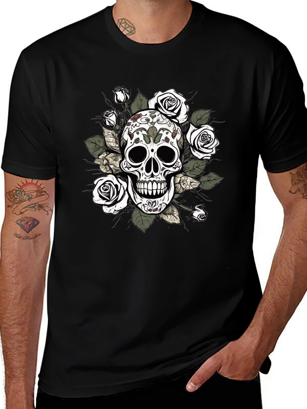 Skull and Roses Graphic Tee