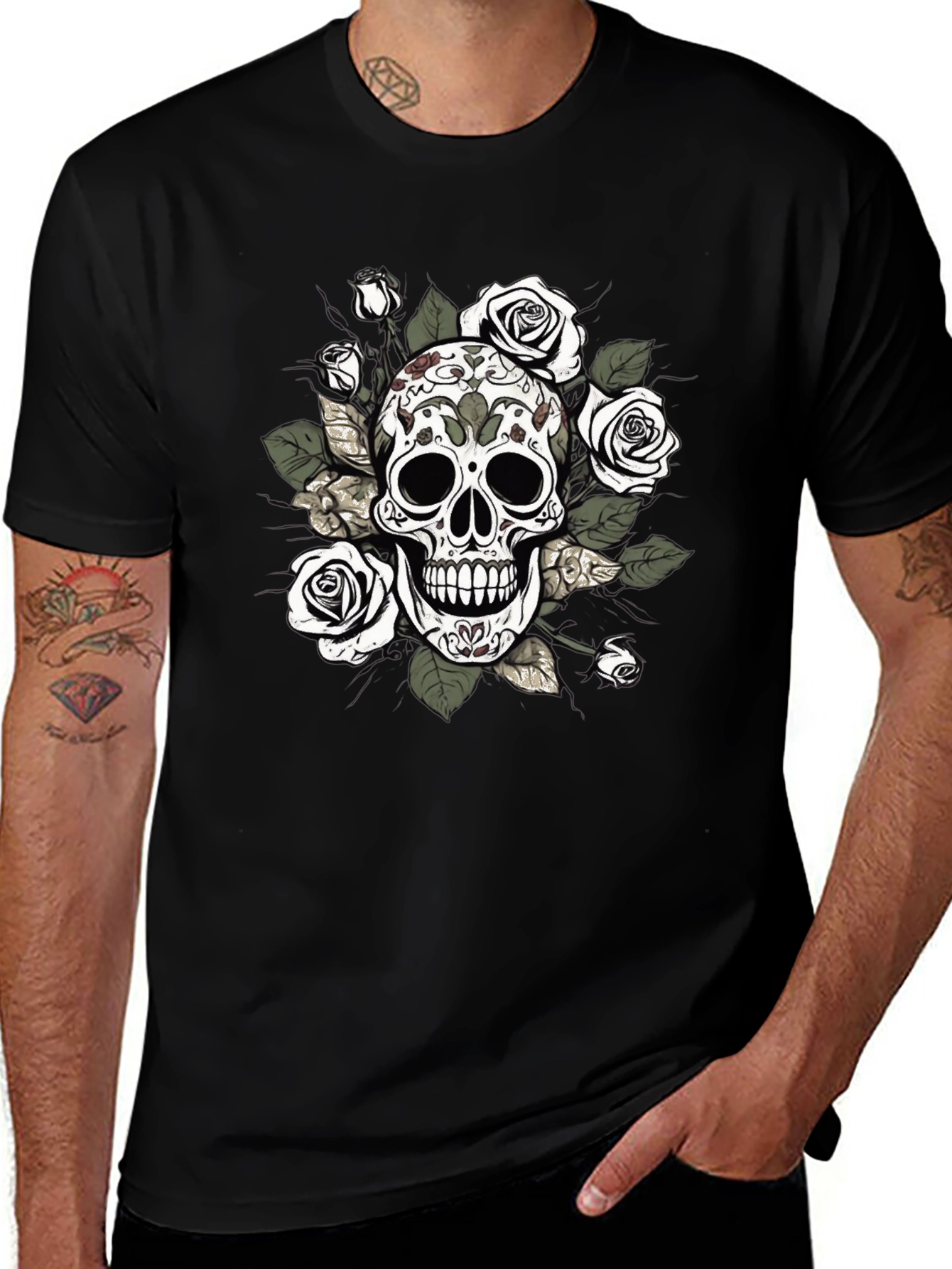 Skull and Roses Graphic Tee