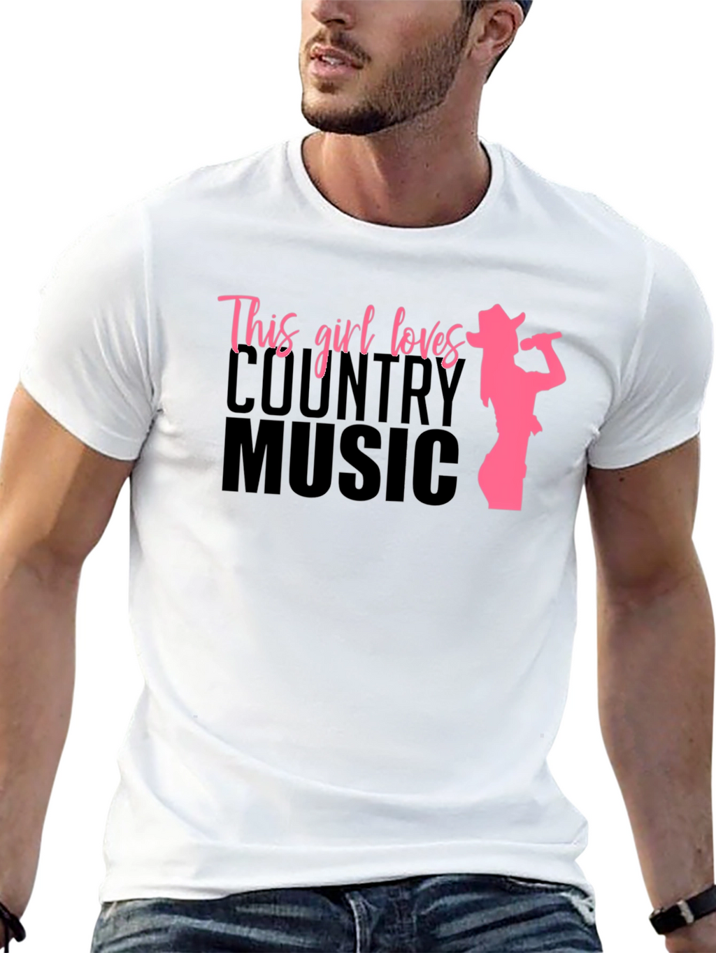 Country Music Girl Graphic Tee - Black