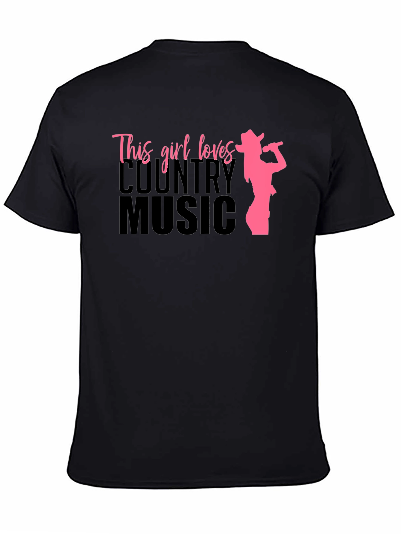 Country Music Girl Graphic Tee - Black