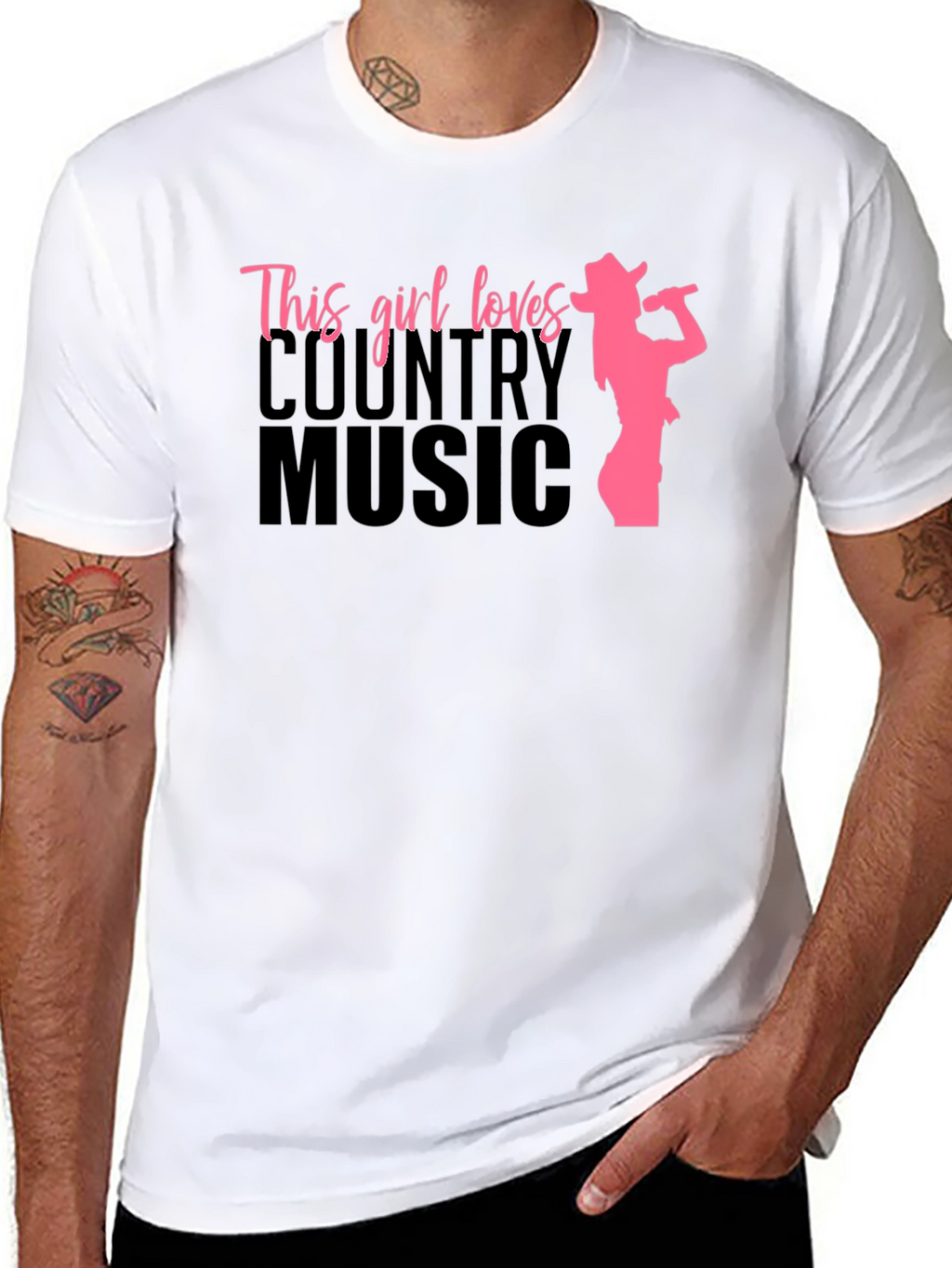 Country Music Girl Graphic Tee - Black