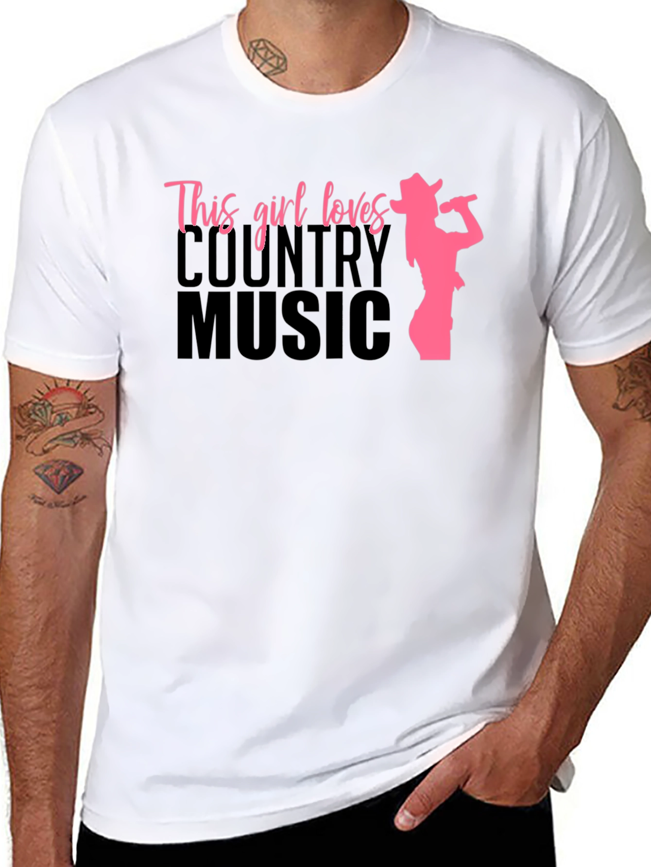 Country Music Girl Graphic Tee - Black