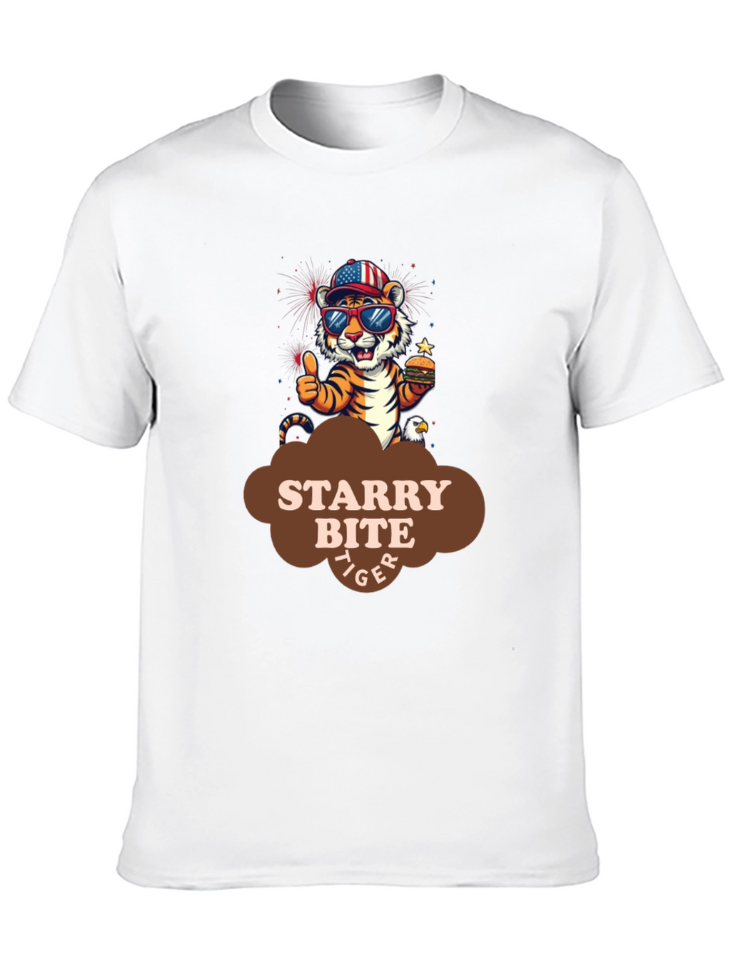 Starry Bite Tiger Graphic Tee - Stylish Comfort