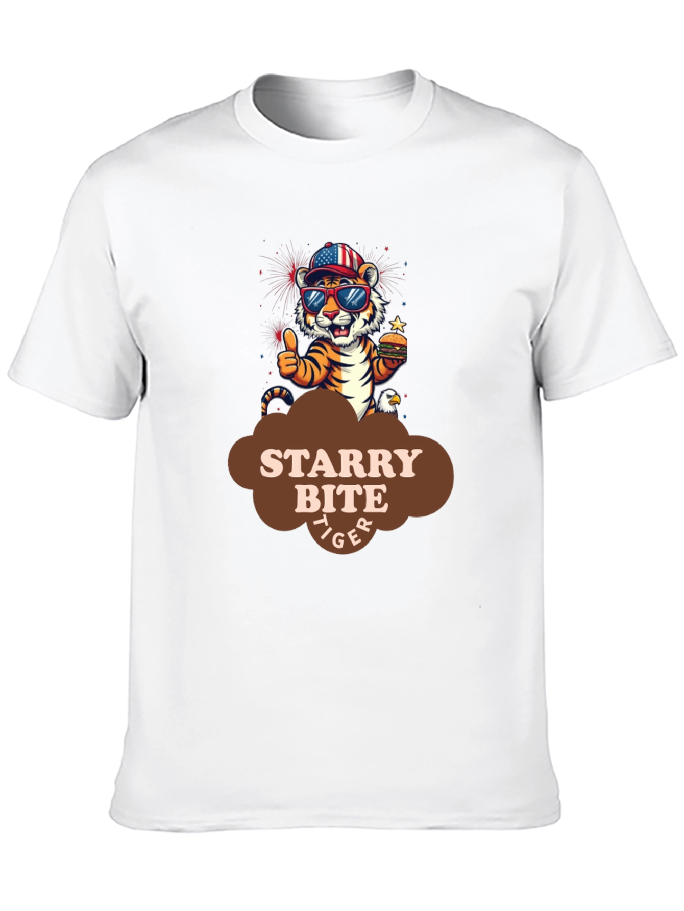 Starry Bite Tiger Graphic Tee - Stylish Comfort