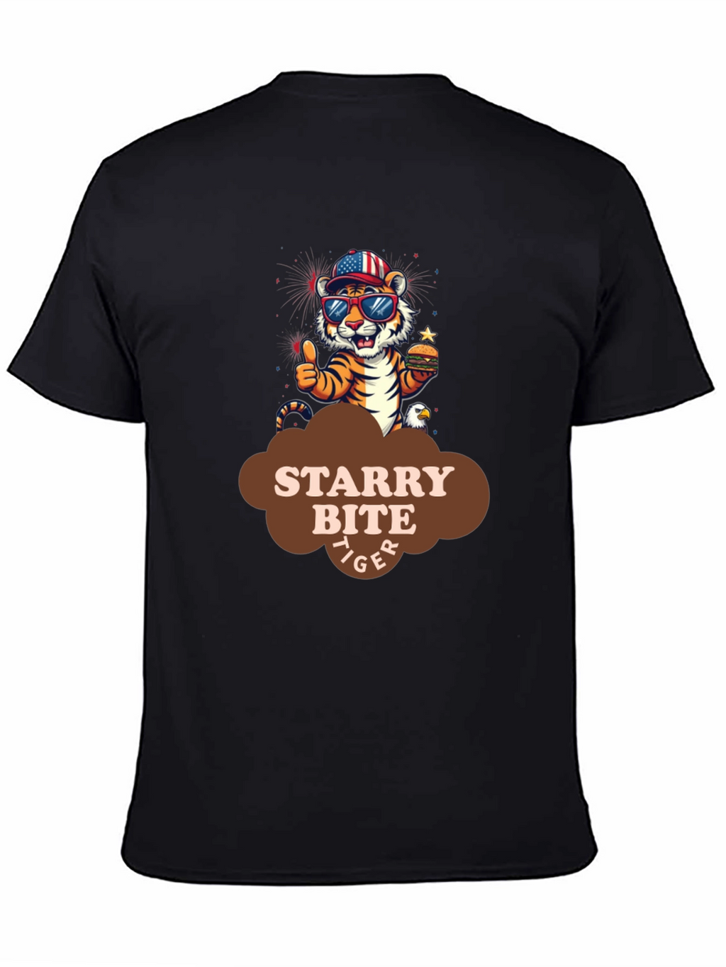 Starry Bite Tiger Graphic Tee - Stylish Comfort