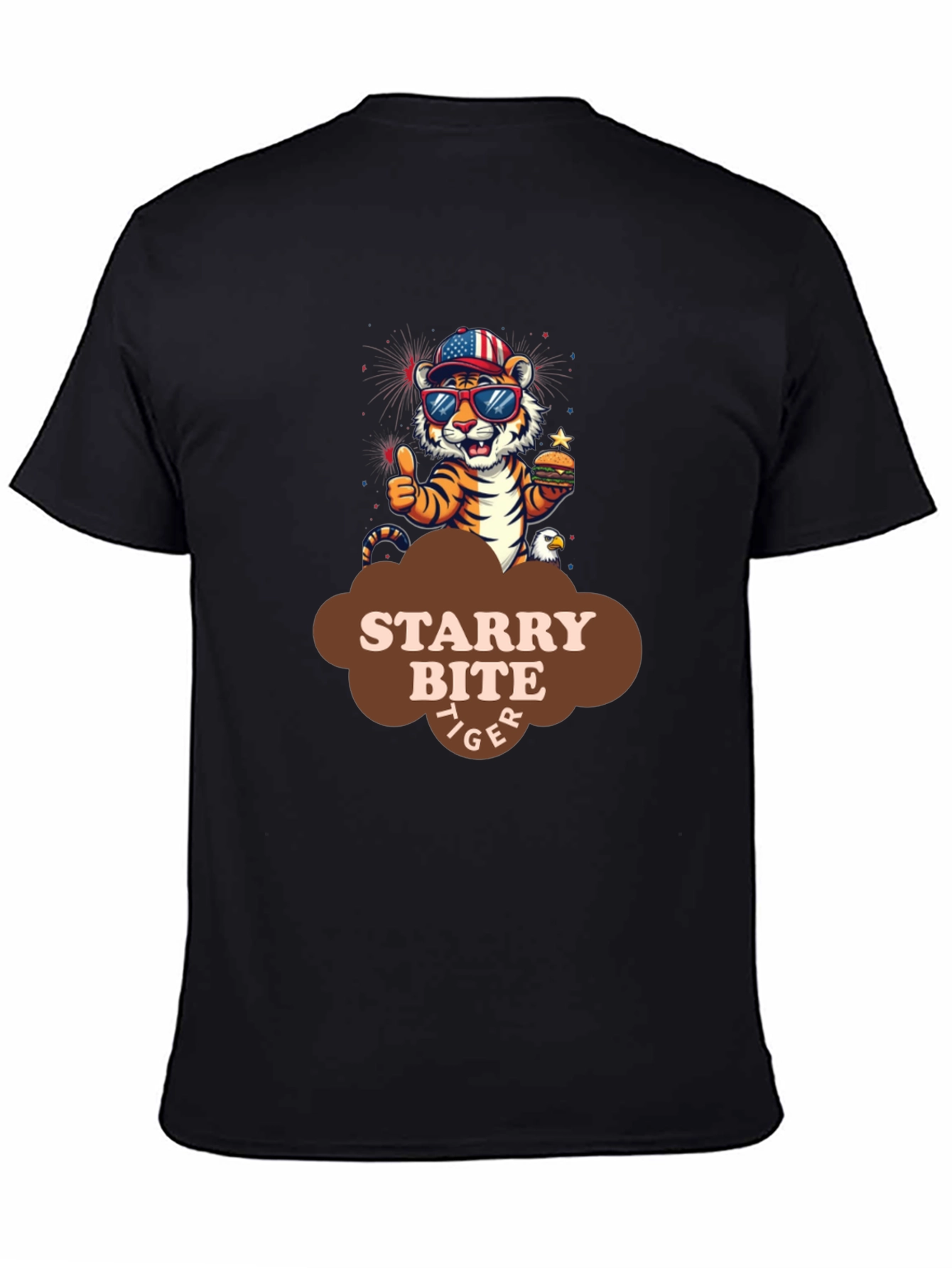 Starry Bite Tiger Graphic Tee - Stylish Comfort