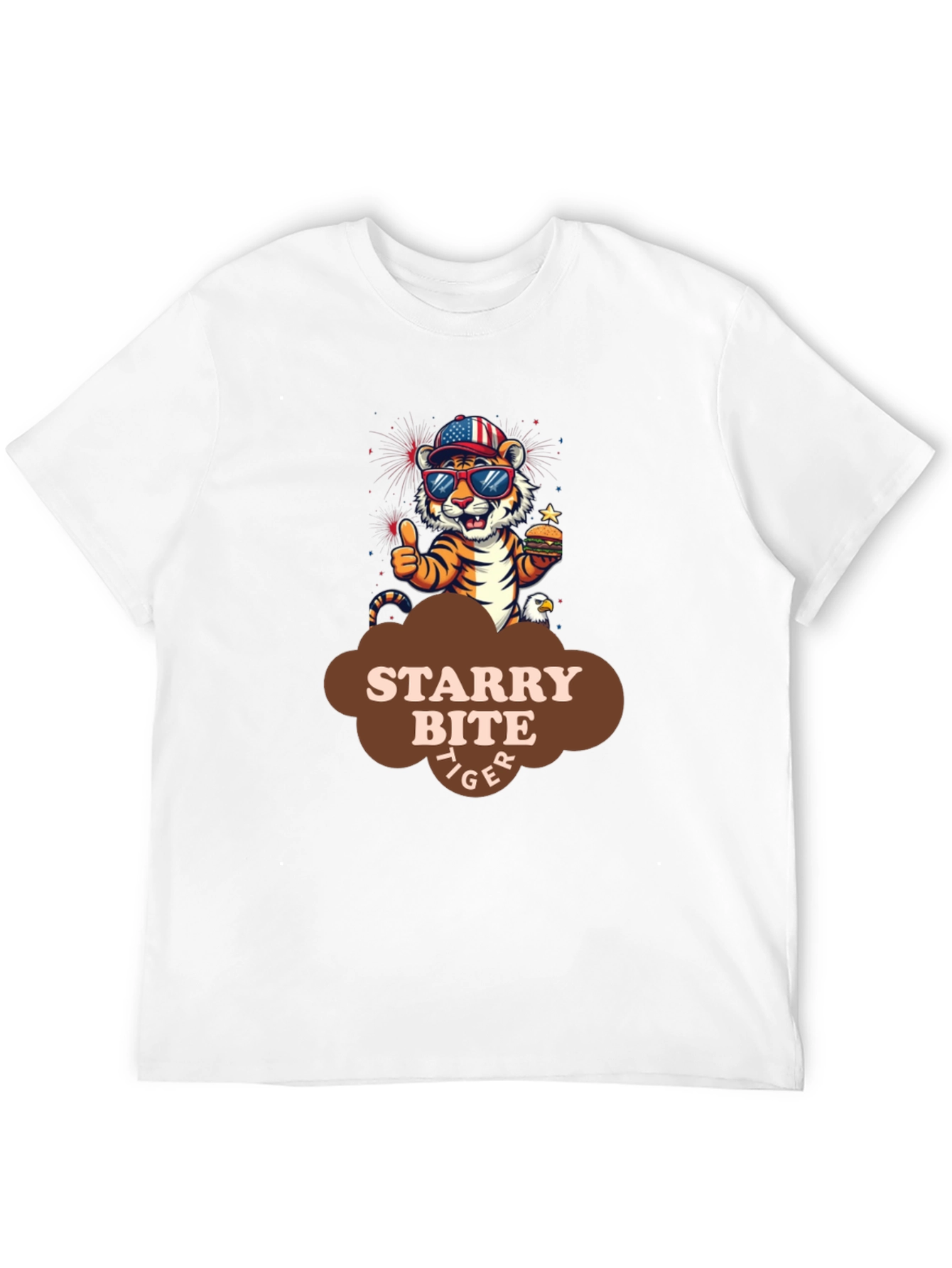 Starry Bite Tiger Graphic Tee - Stylish Comfort