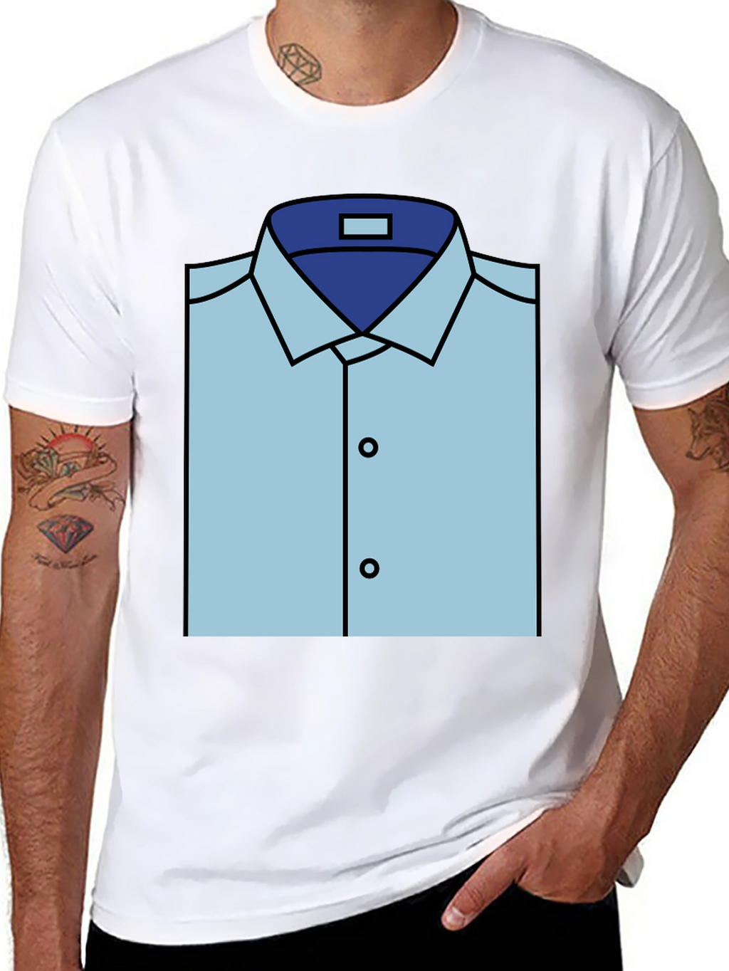 Novelty Dress Shirt Graphic Tee