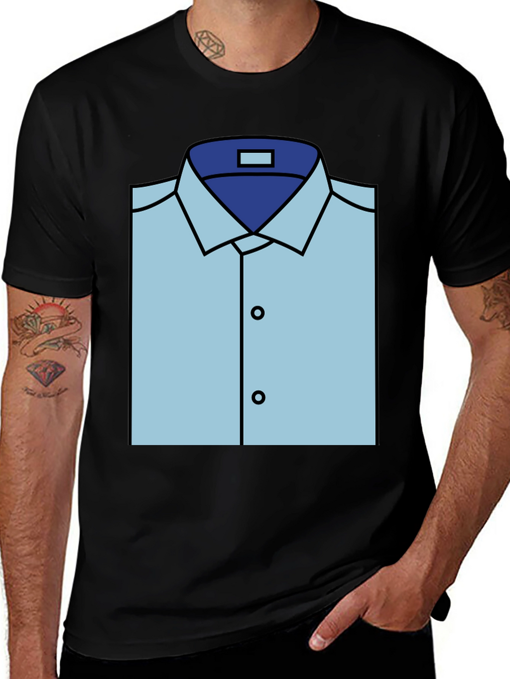 Novelty Dress Shirt Graphic Tee