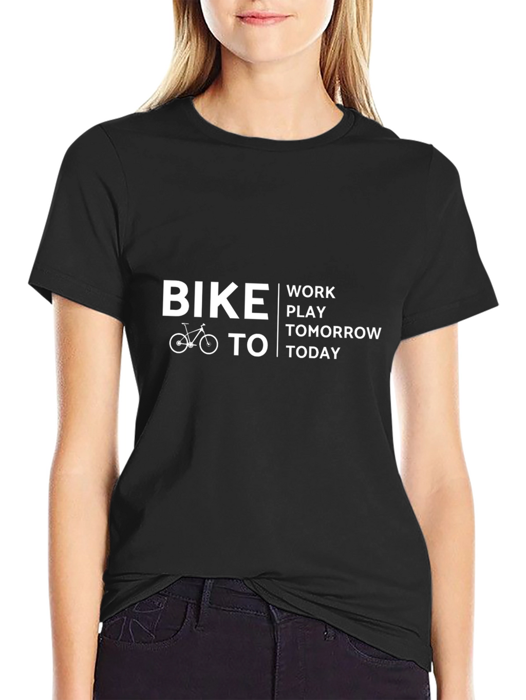 Bike To Work Tomorrow Today Graphic Tee