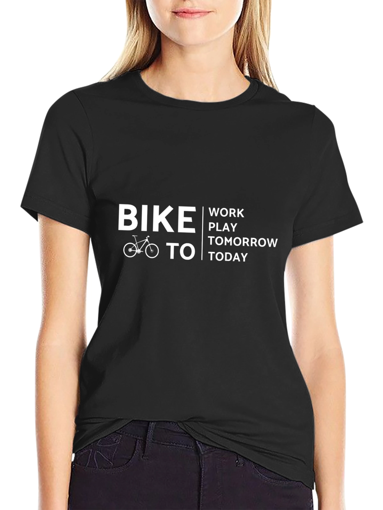 Bike To Work Tomorrow Today Graphic Tee