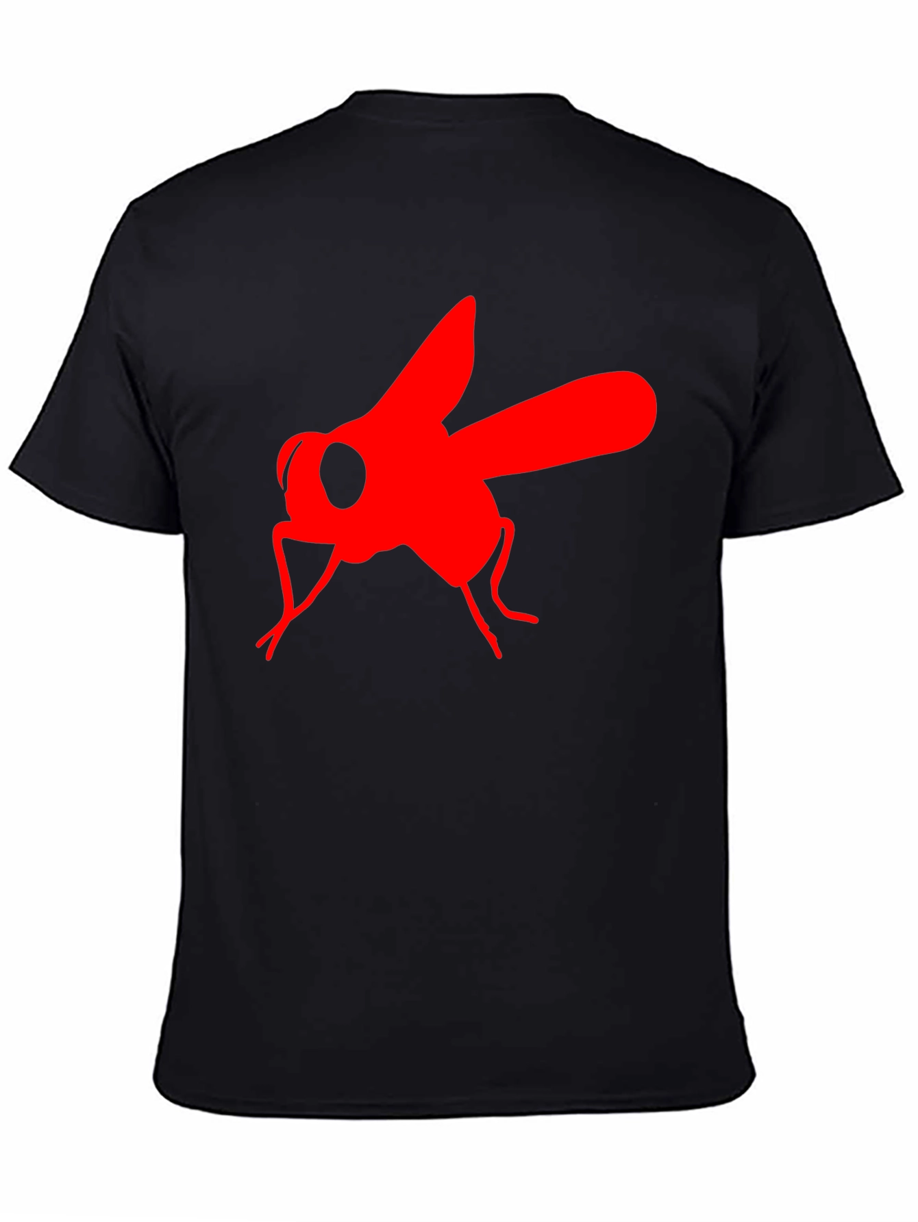 Bold Fly Graphic Tee - Black Cotton T-Shirt