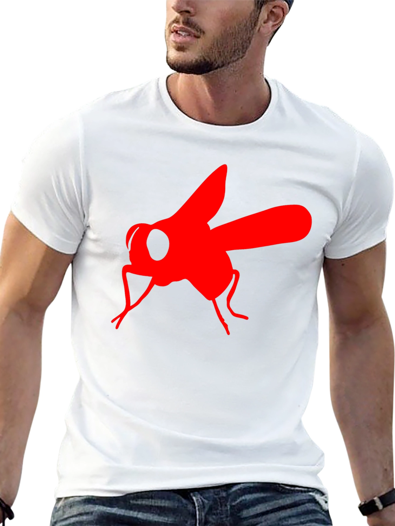 Bold Fly Graphic Tee - Black Cotton T-Shirt