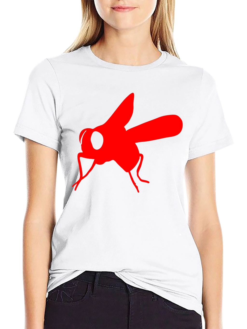 Bold Fly Graphic Tee - Black Cotton T-Shirt