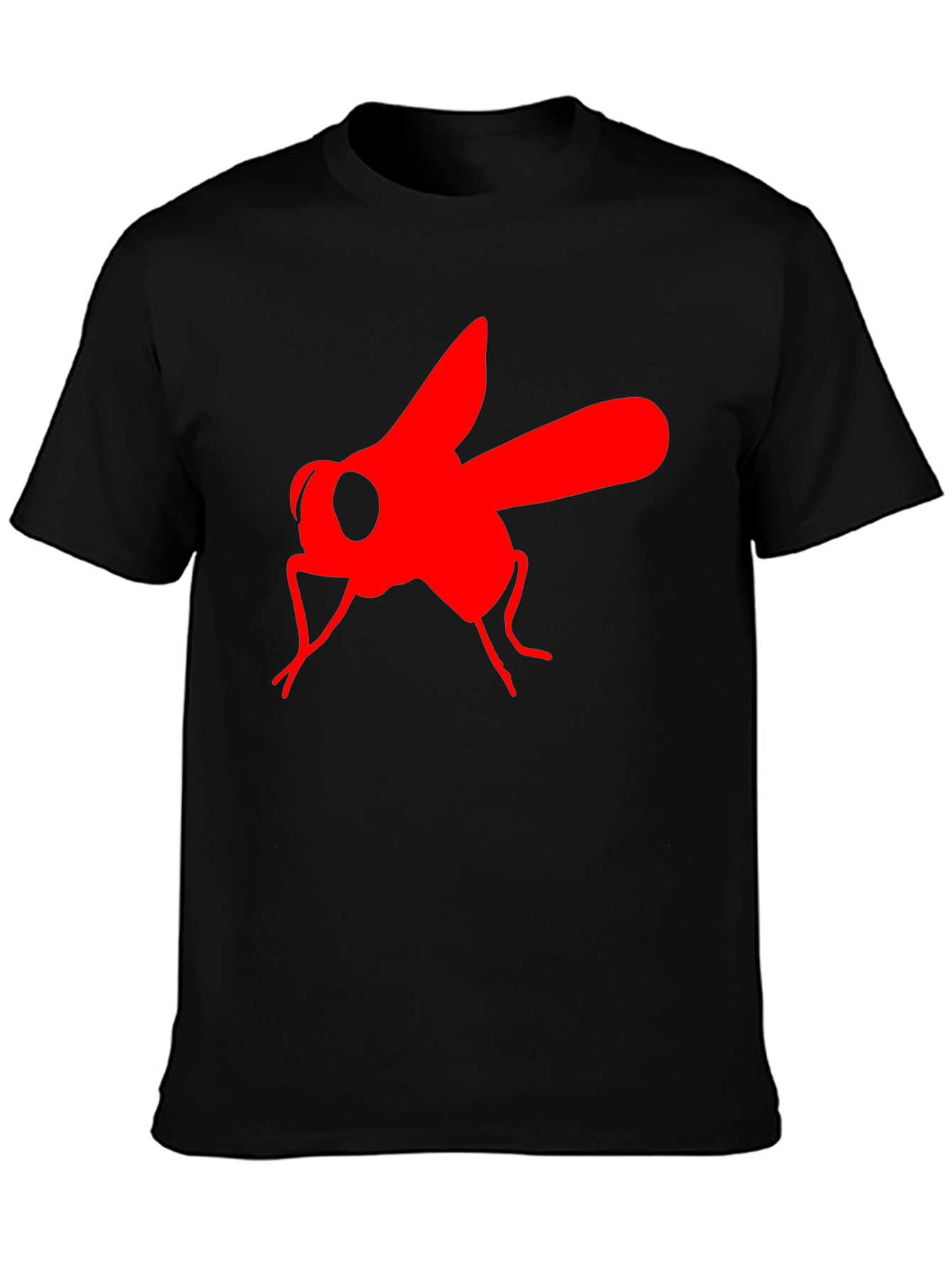 Bold Fly Graphic Tee - Black Cotton T-Shirt