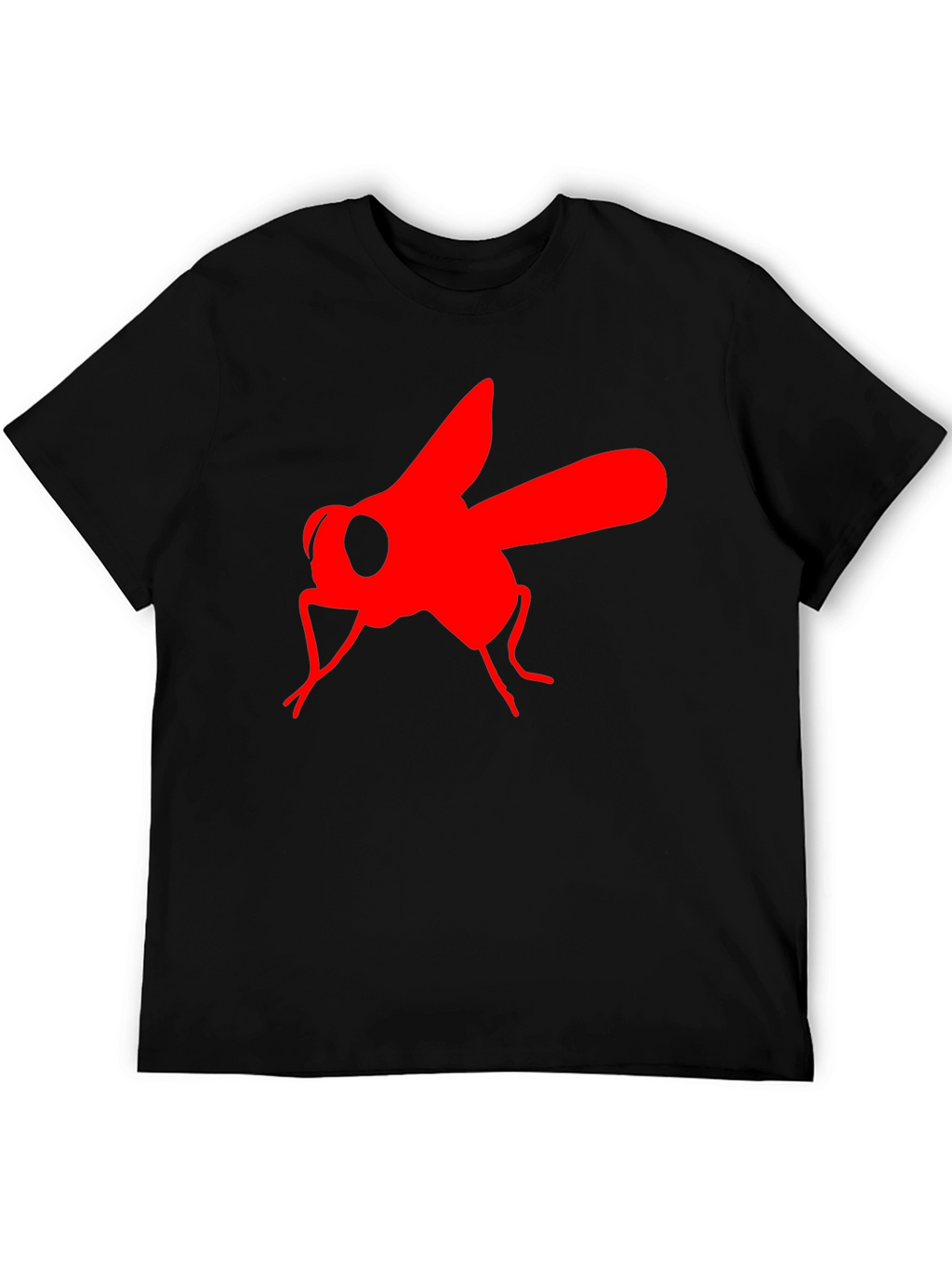 Bold Fly Graphic Tee - Black Cotton T-Shirt
