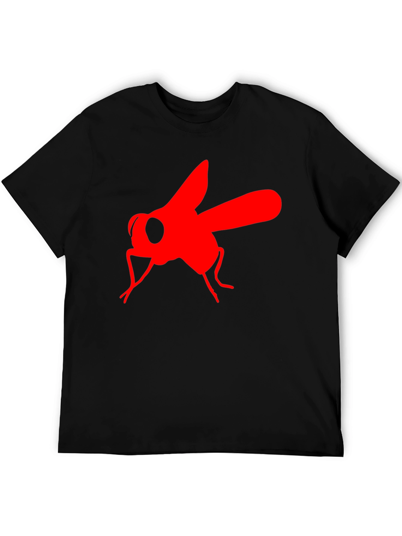 Bold Fly Graphic Tee - Black Cotton T-Shirt