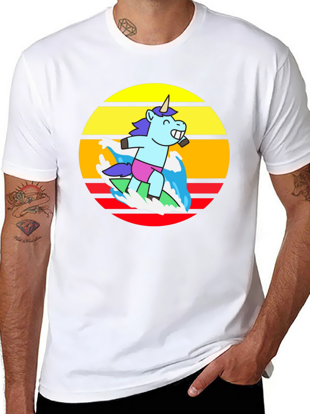 Surfing Unicorn Graphic Tee