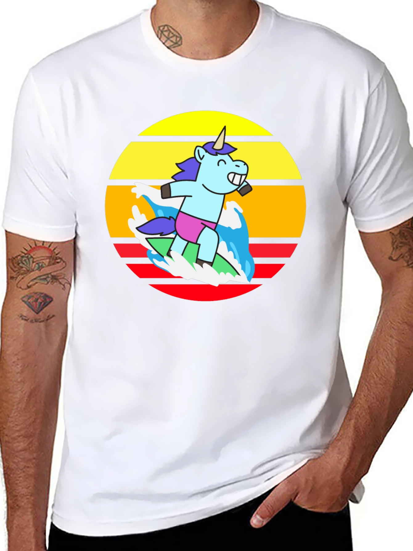Surfing Unicorn Graphic Tee