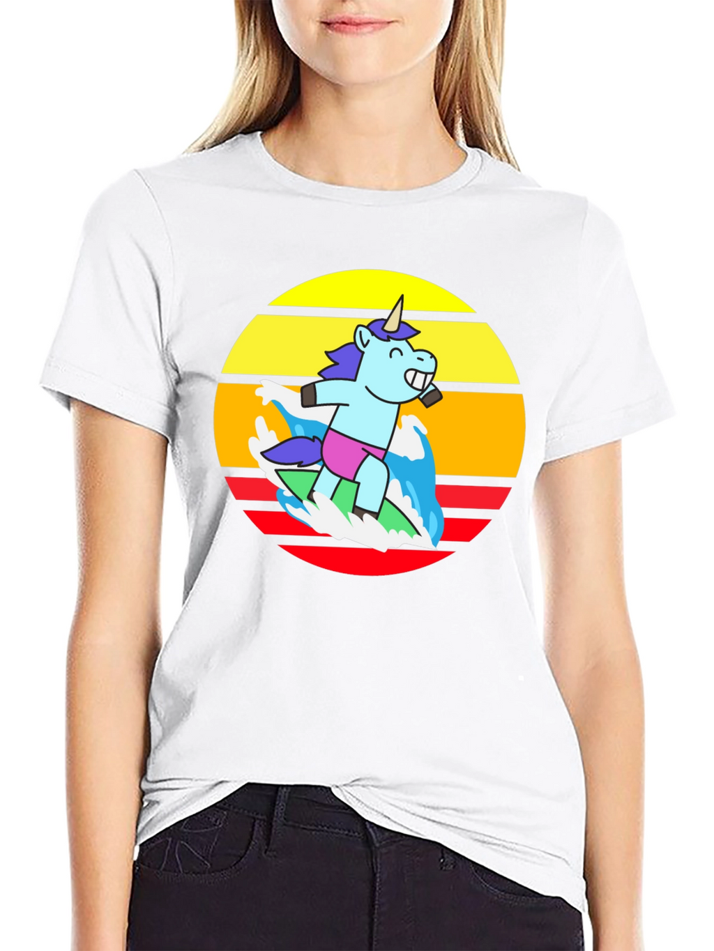 Surfing Unicorn Graphic Tee