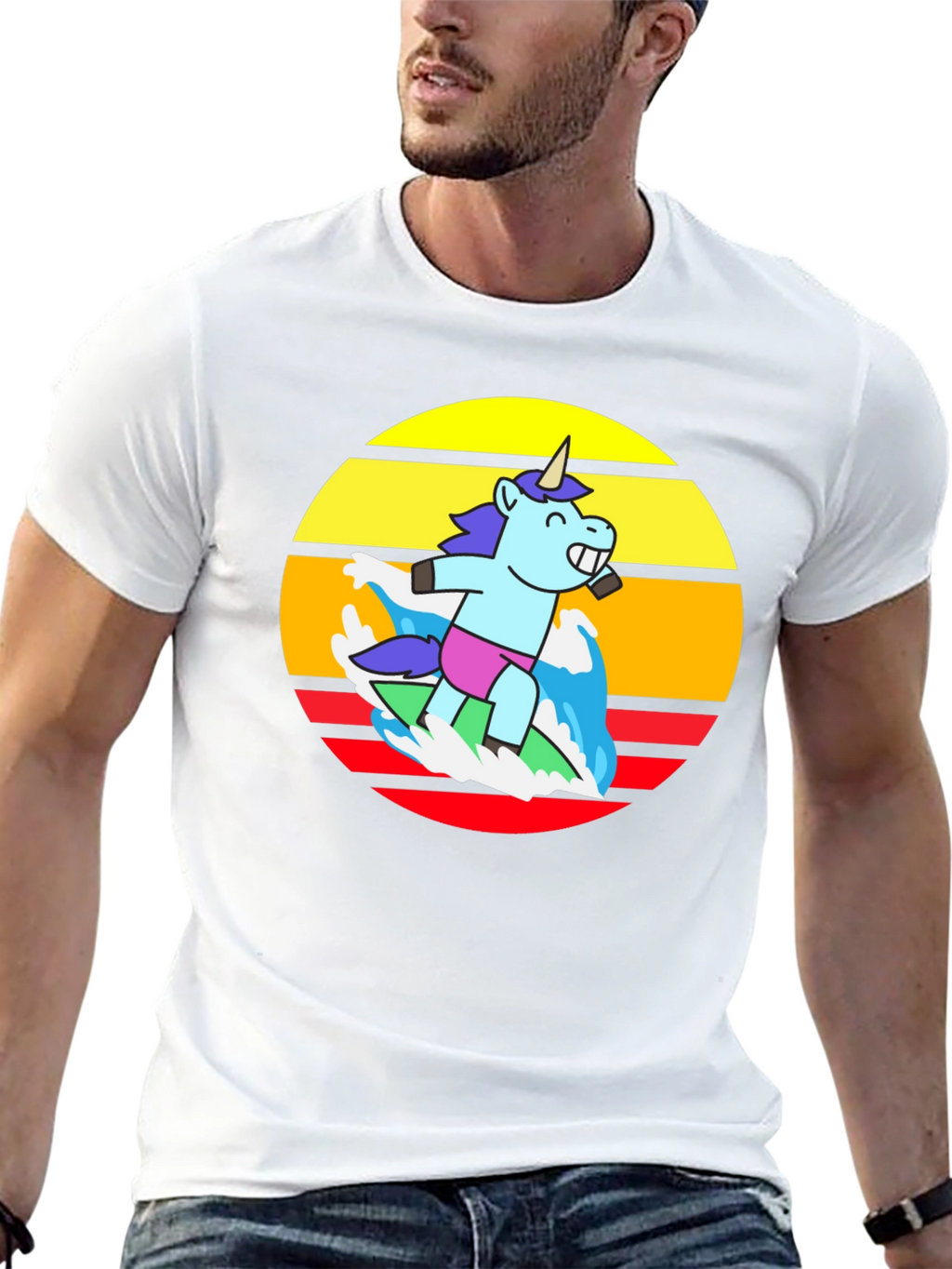 Surfing Unicorn Graphic Tee