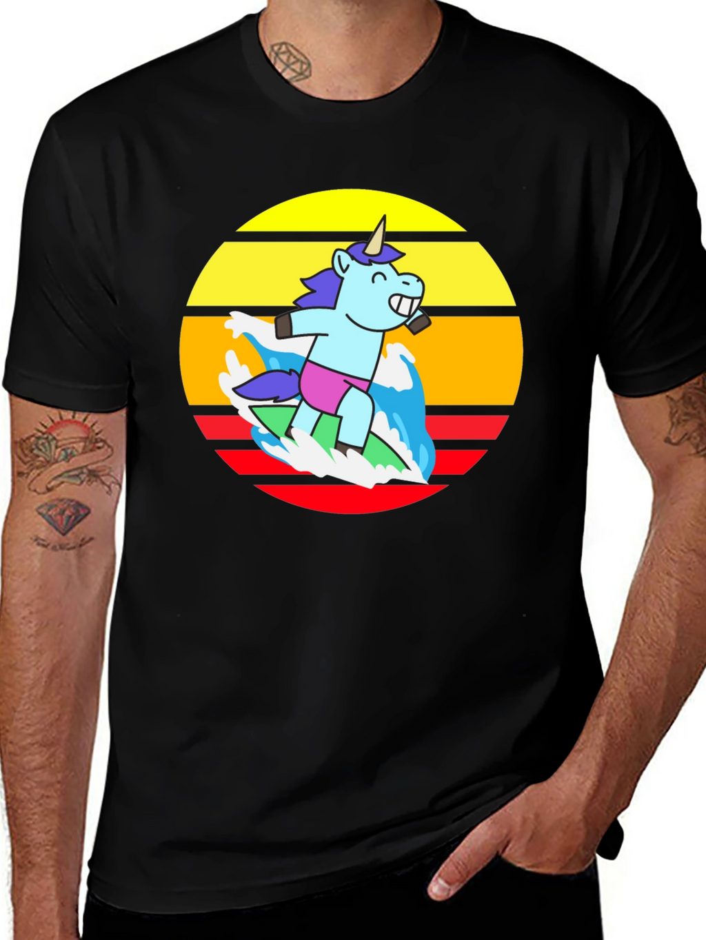 Surfing Unicorn Graphic Tee