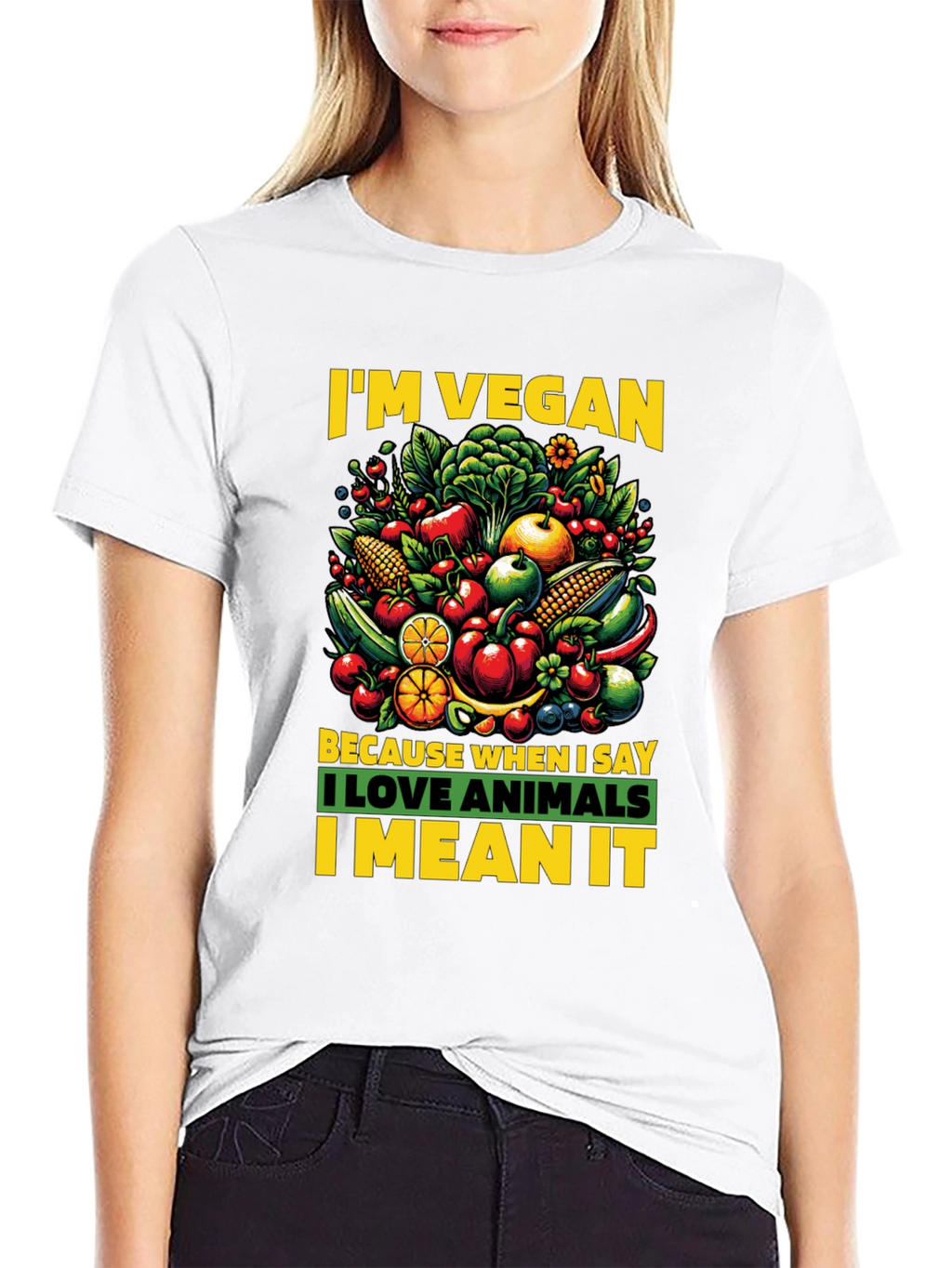 Im Vegan T-shirt - Love Animals