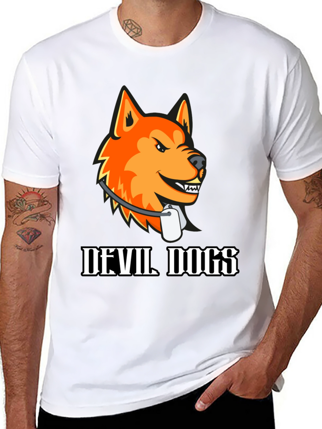Devil Dogs Graphic Tee - Bold Animal Print Shirt