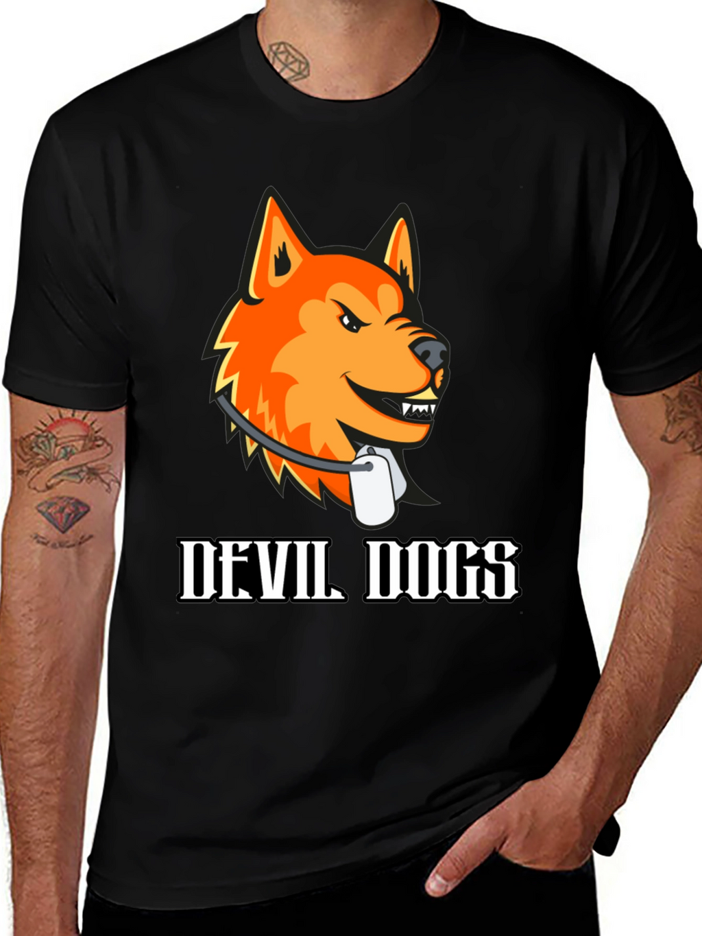 Devil Dogs Graphic Tee - Bold Animal Print Shirt