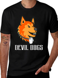 Devil Dogs Graphic Tee - Bold Animal Print Shirt