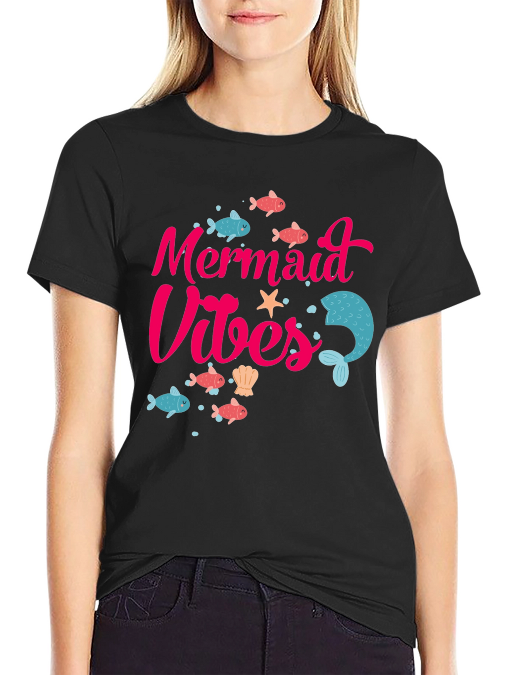 Mermaid Vibes Graphic Tee - Fun Summer T-Shirt