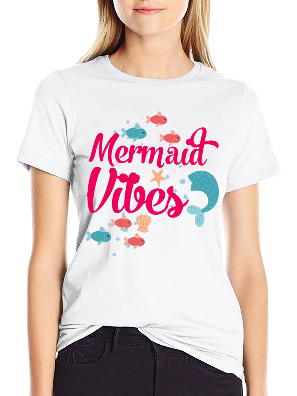 Mermaid Vibes Graphic Tee - Fun Summer T-Shirt