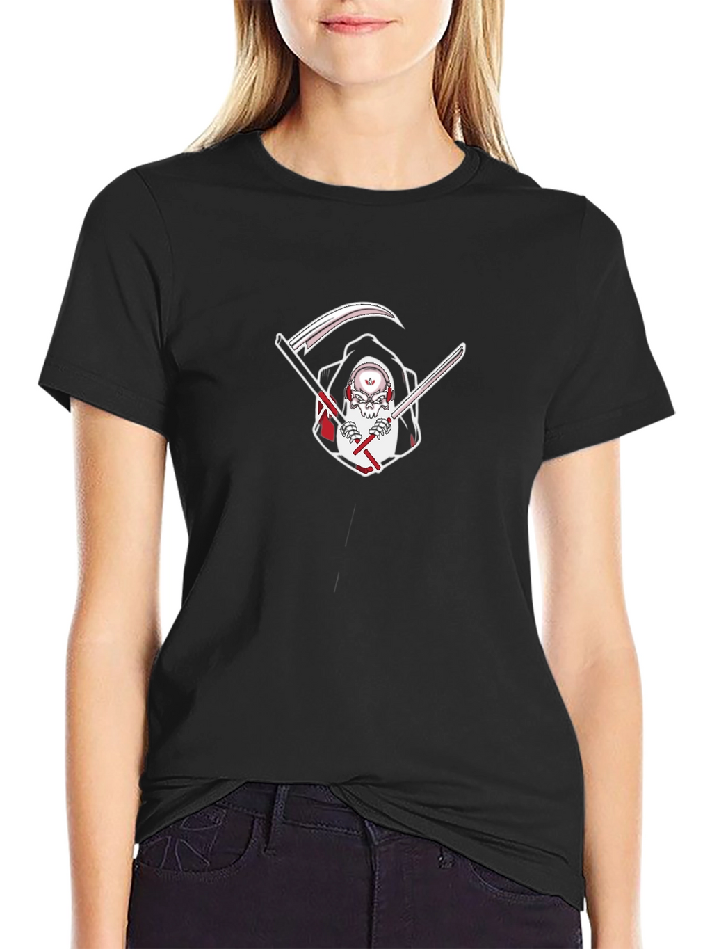 Reaper Graphic Tee - Edgy Skull Grim Reaper T-Shirt
