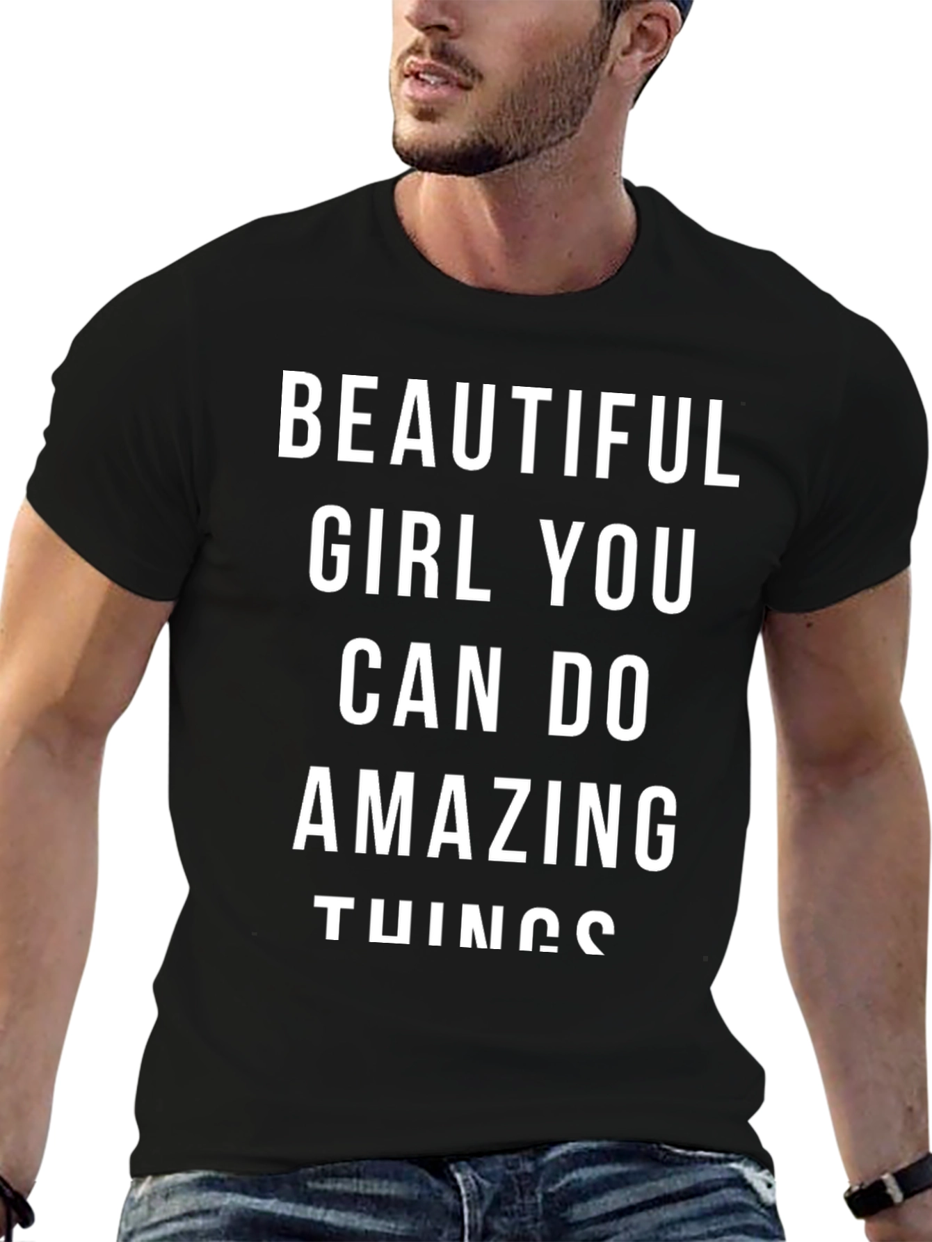 Inspirational Amazing Things Black Graphic Tee